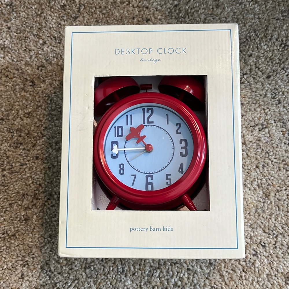 Pottery Barn Kids Red Desktop Clock